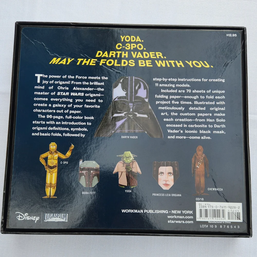 Star Wars Characters Origami Set With Manual & 70 Sheets Of‎ Paper In Sealed Pkg